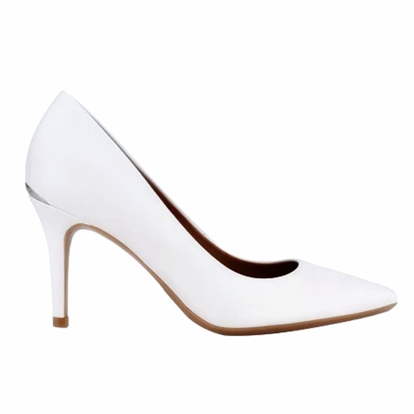 Calvin Klein Shoes - Calvin Klein Heels Patent Leather Gayle Pumps White